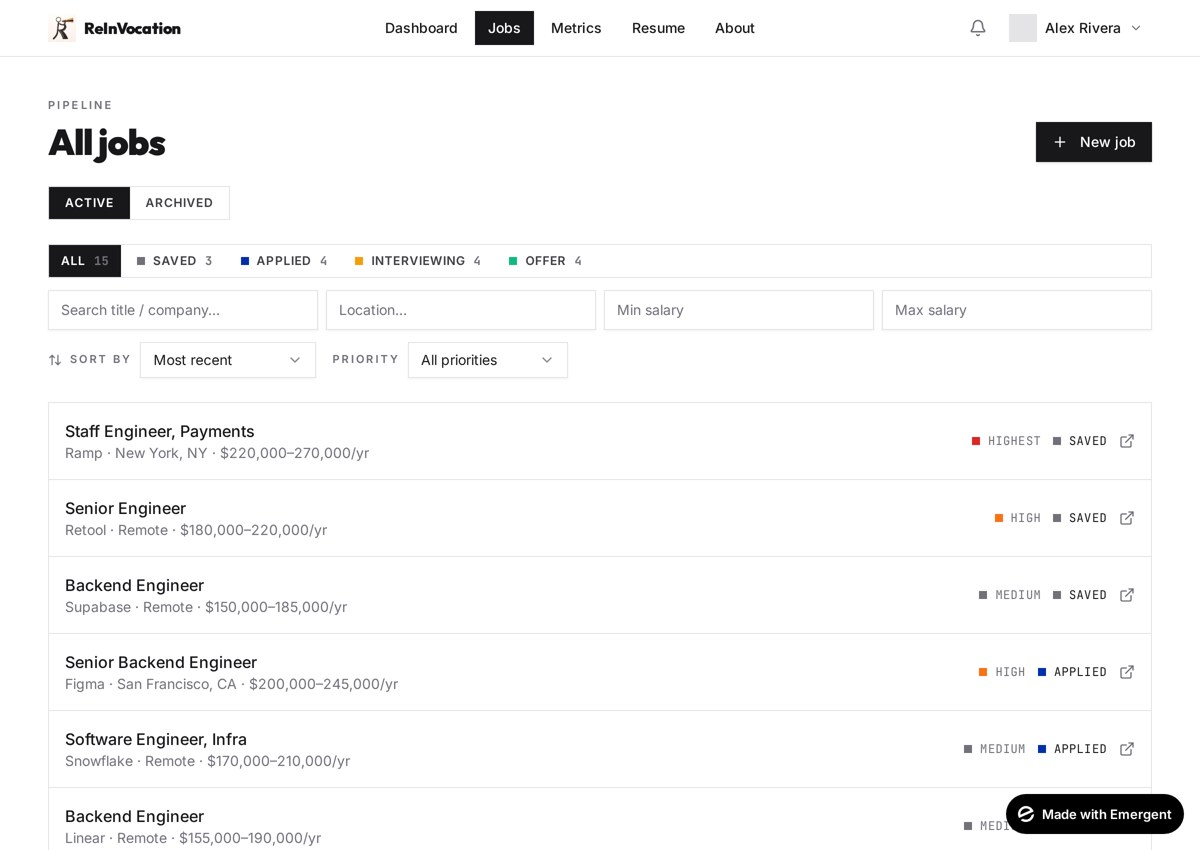 Track every application in one place